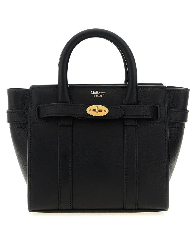 Mulberry Micro Reißverschluss Bayswater' Handtasche Black