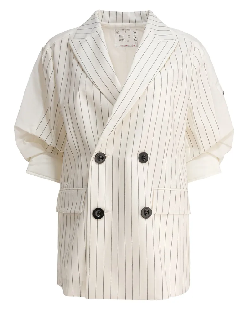 Sacai Balzer Zweireiher aus Wolle und Seide White