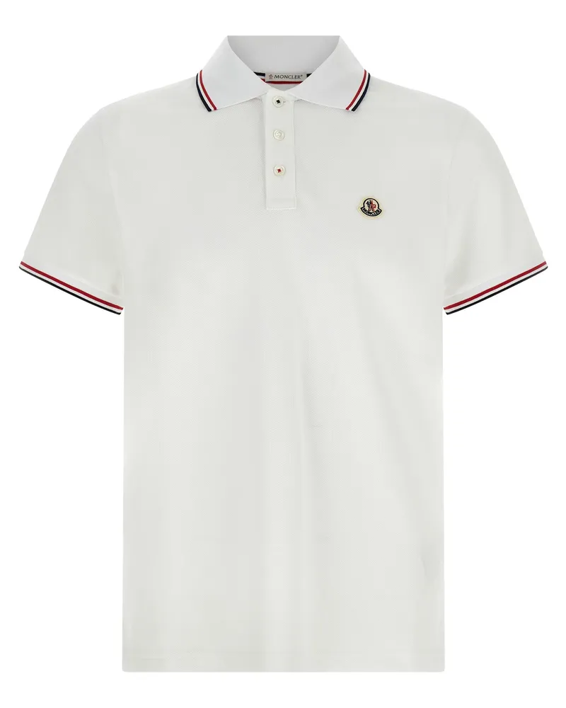 Moncler Piqué Cotton Polo -Hemd White