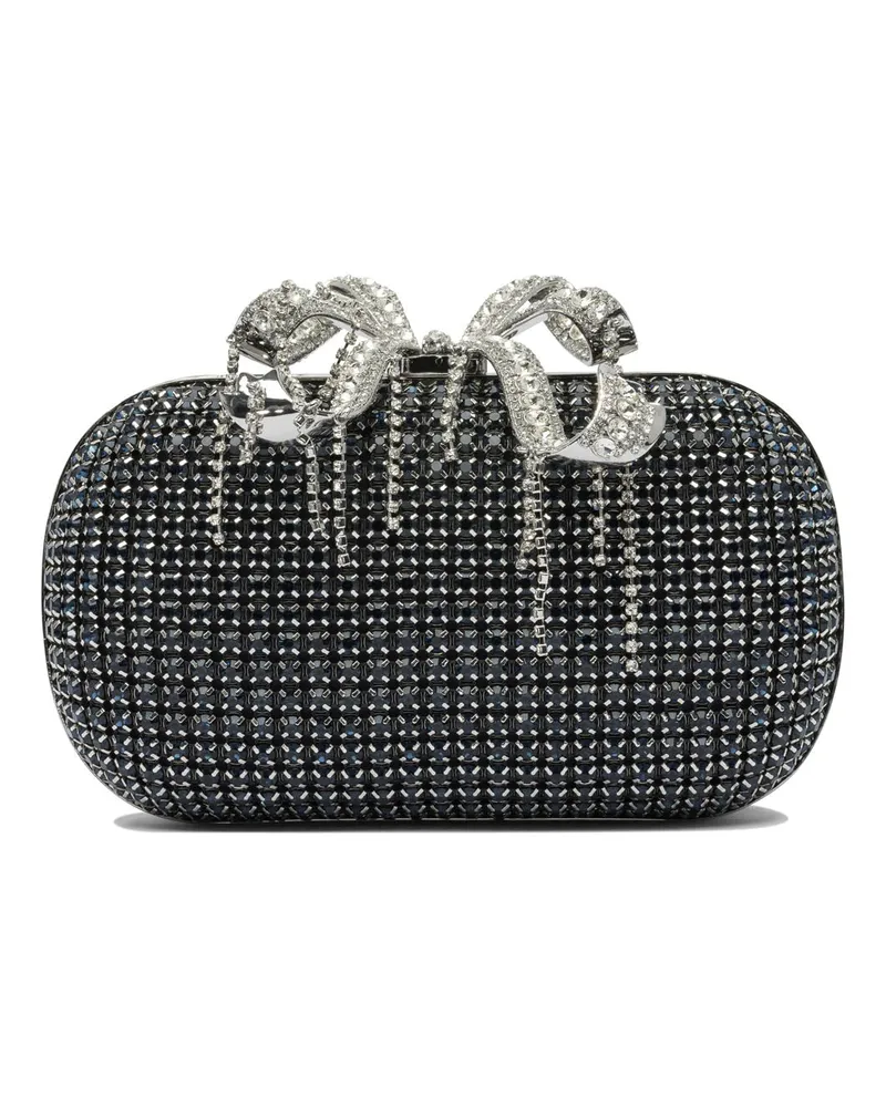 Self-Portrait Selbstporträt-Minaudiere-Clutch mit Kristallen Blue