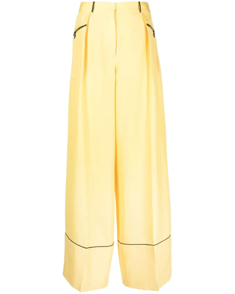 Bally Seide Wide Bein Hosen Yellow