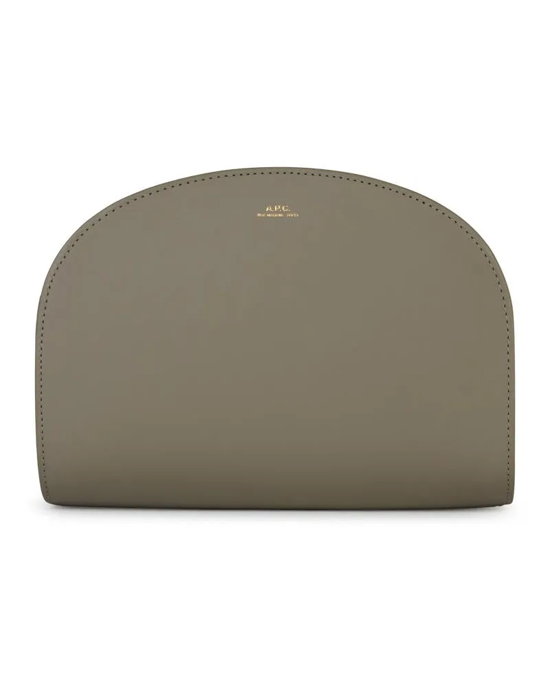 A.P.C. Demi Lune' Green Lear Crossbody -Tasche Grün