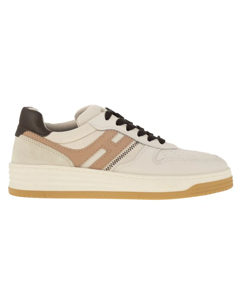 Hogan H630 Leder Trainer mit H an der Seite Ivory