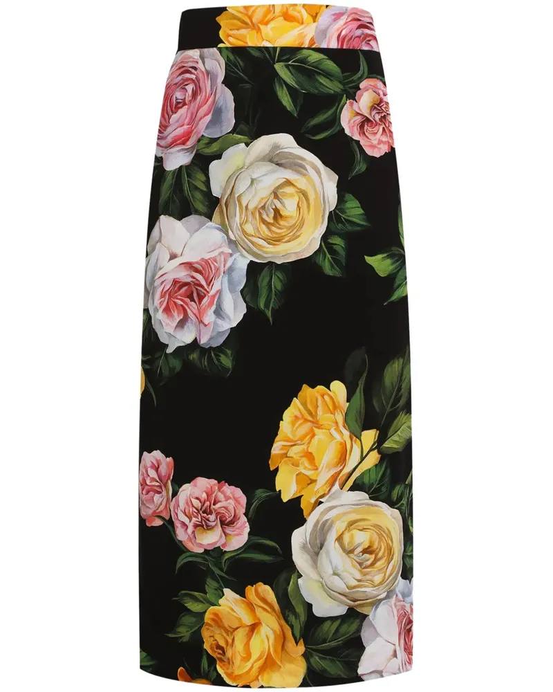 Dolce & Gabbana Midi Rock mit Blumendruck Hn5iy