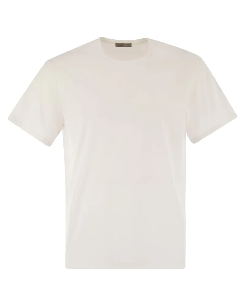 Herno Resort T -Shirt in Baumwoll- und leichter Stretch -Nylon White