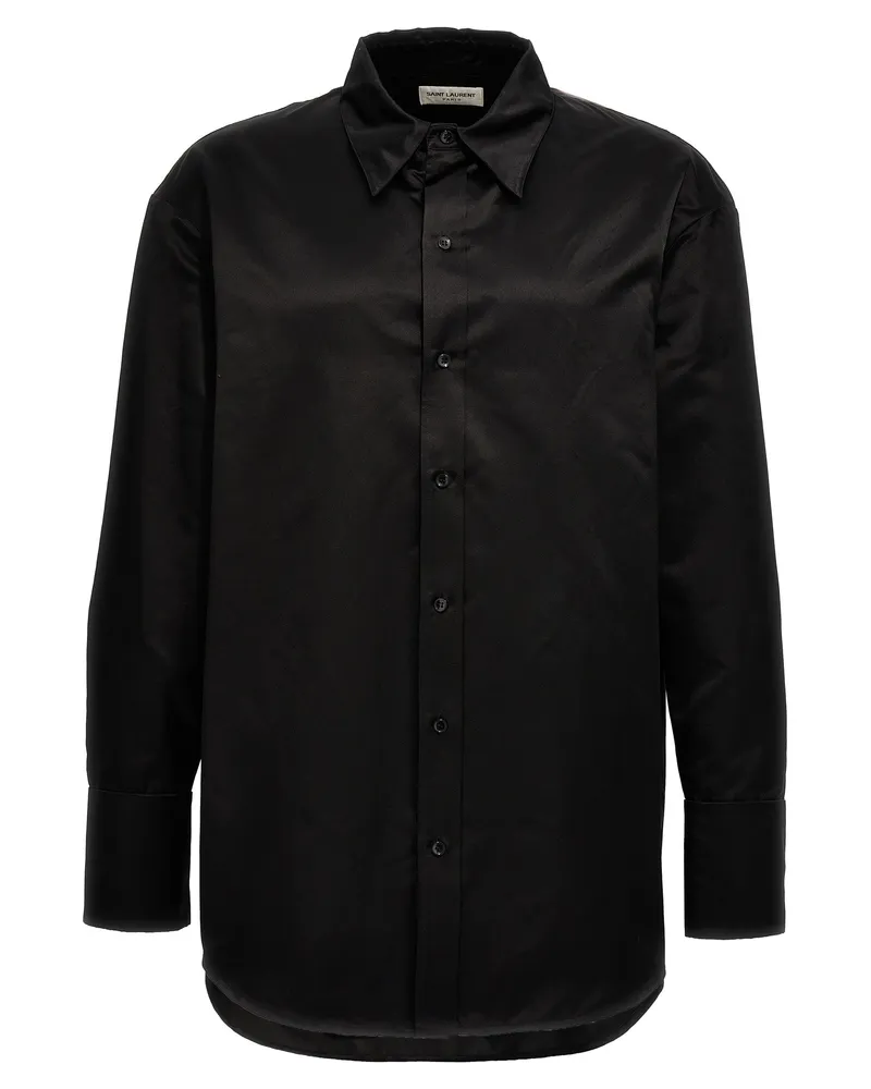 Saint Laurent Seidenhemd Schwarz