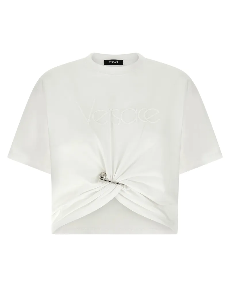 Versace Logo Stickhemd T -Shirt White
