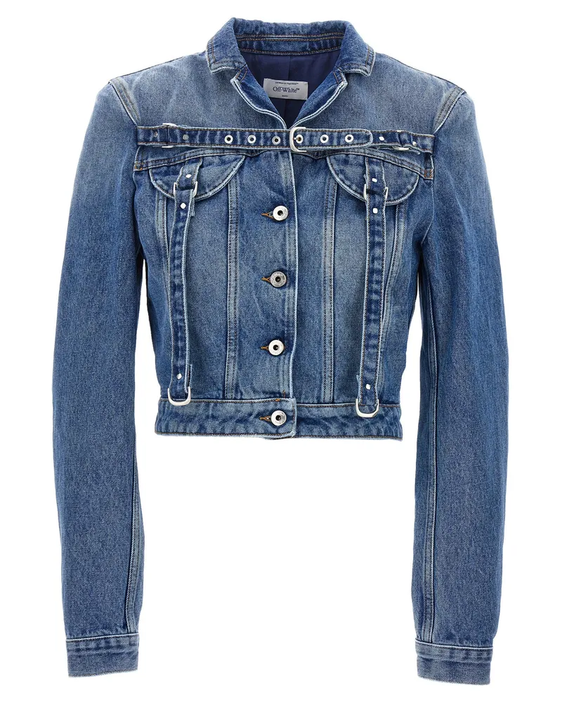 OFF-WHITE Cargo Crop' Jacke Blue