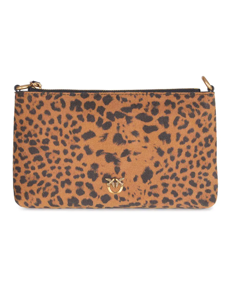 Pinko flache horizontale Mini" -Tasche aus Suewde Brown
