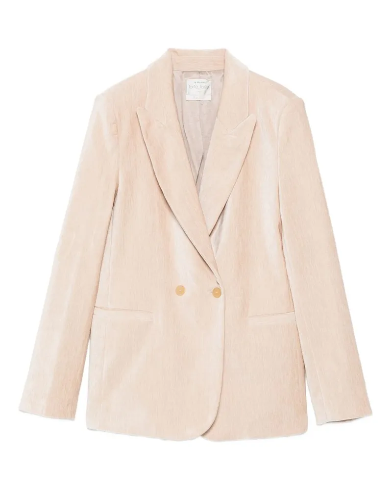 forte_forte Velvet Double Breasted Jacke Beige