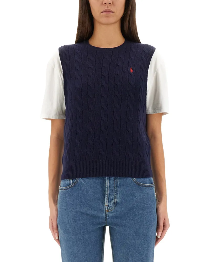 Ralph Lauren Braid Weste Blue