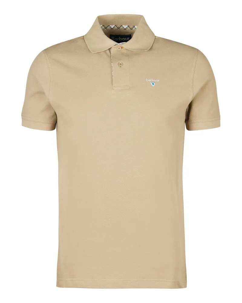 Barbour Polo in Piquet Con DeTagli Tartan Toni