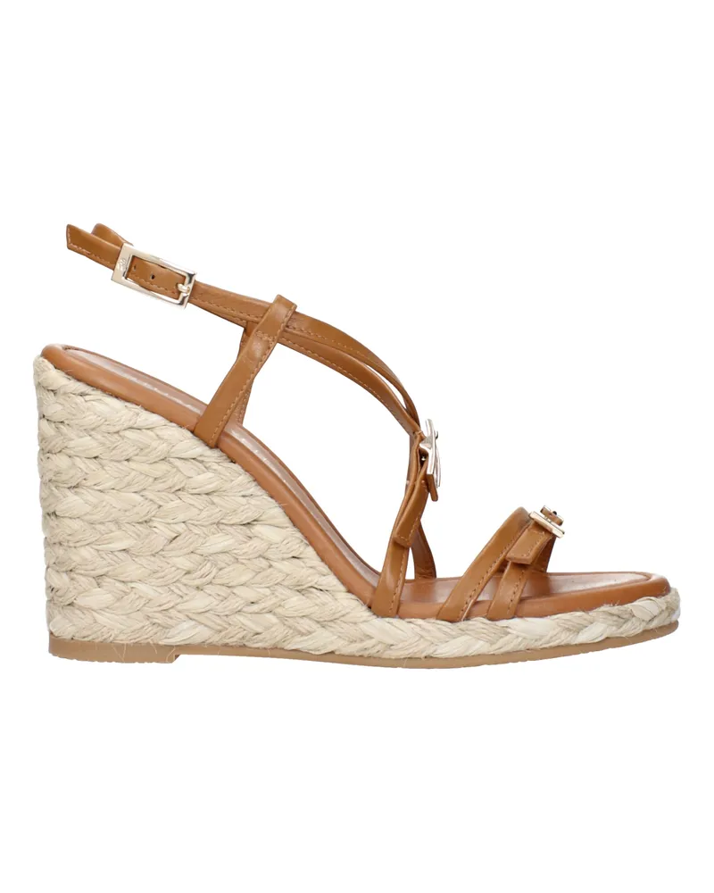 Stuart Weitzman Zeppe Georgie Braunes Leder Damens Schuhe -