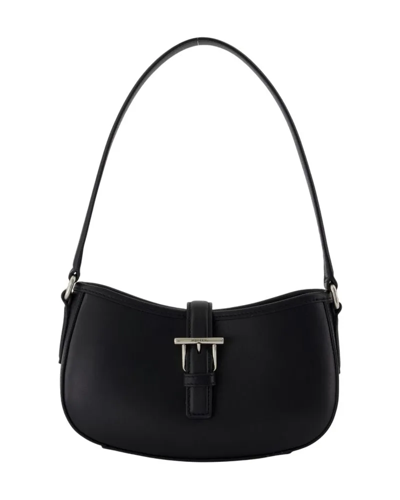 Alexander McQueen T Bar Mini Umhängetasche Alexander Mc Königin Leder schwarz Schwarz