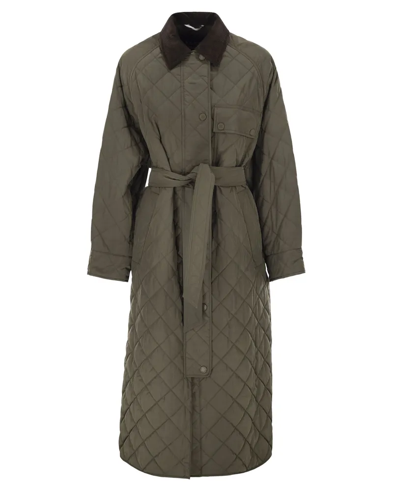 Weekend Max Mara Coccole wasserabweisender Taftmantel Green