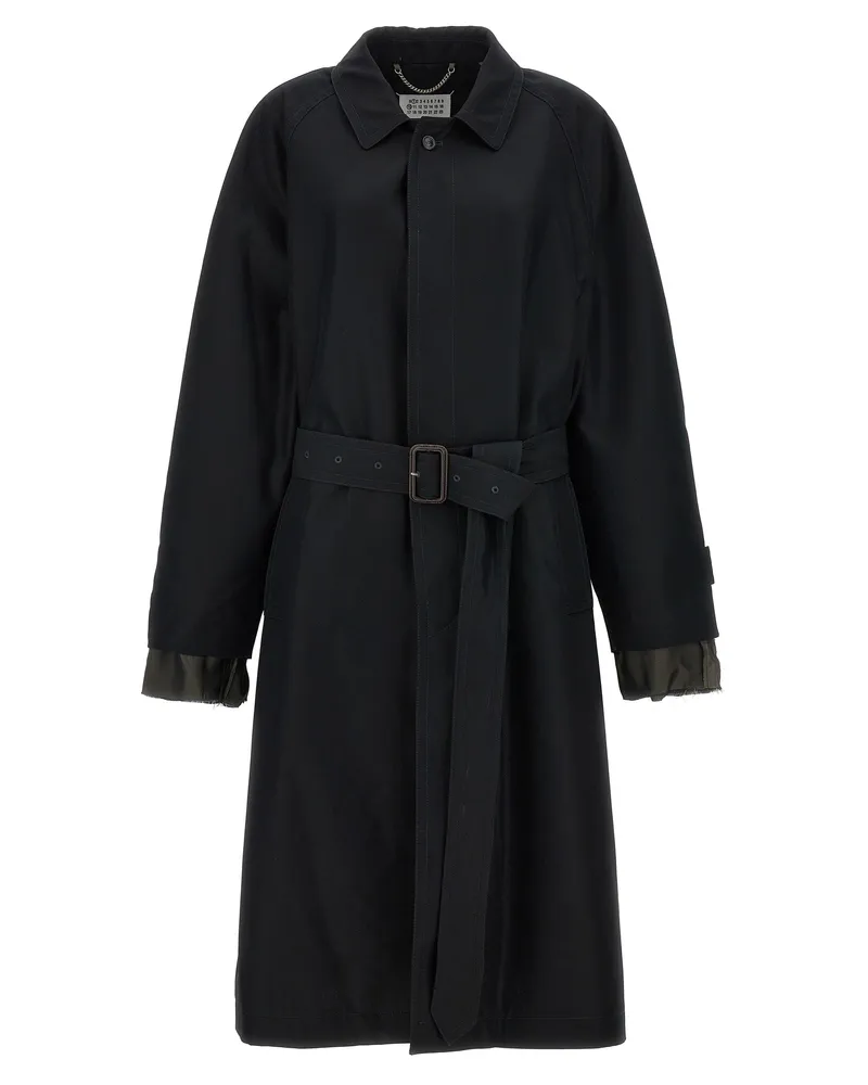 Maison Margiela Langer, einzelner Breast -Trenchcoat Black