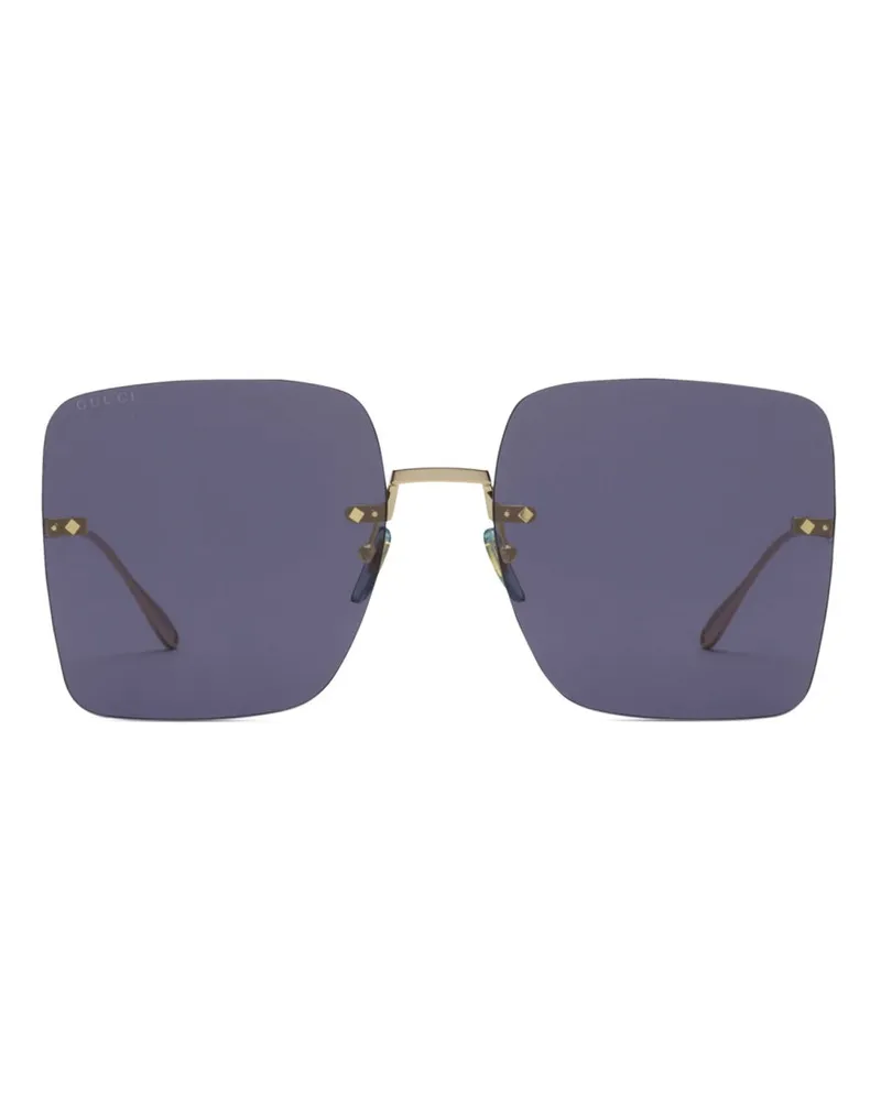 Gucci übergroße quadratische Sonnenbrille Gold