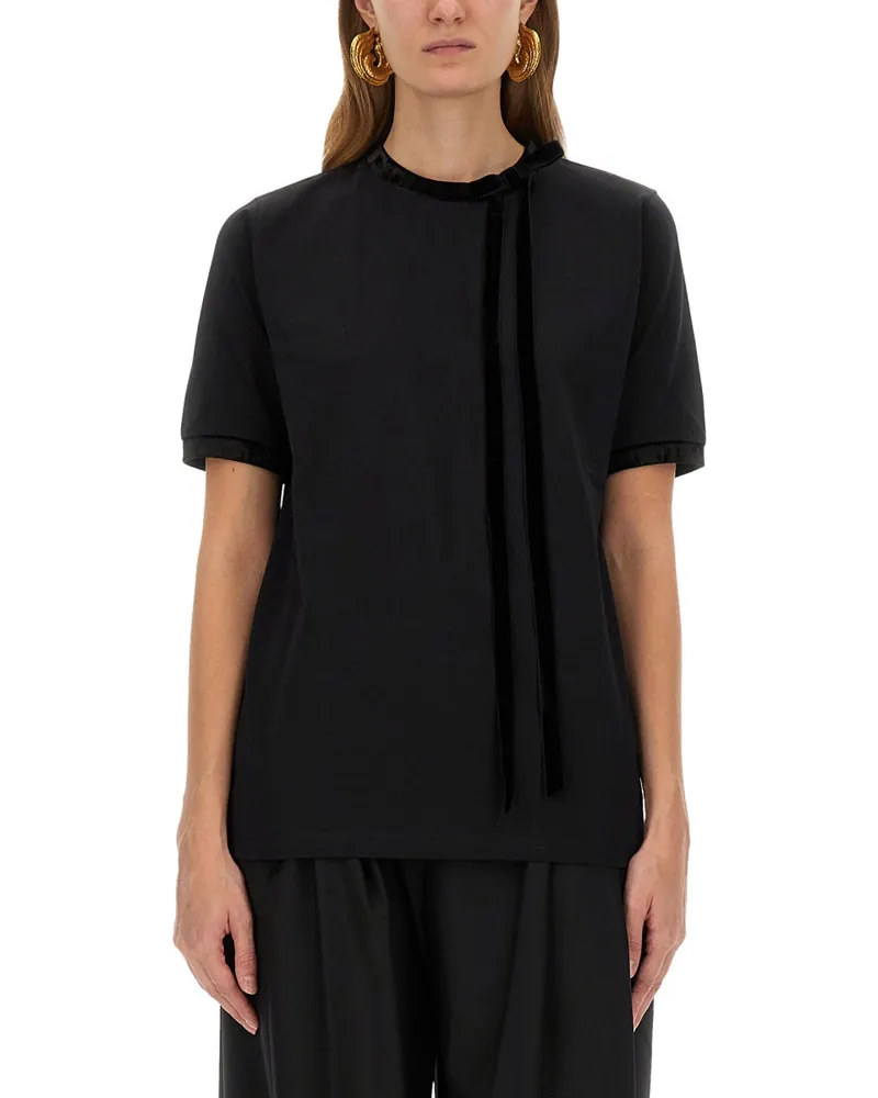Nina Ricci T -Shirt mit Band und Bogen Black