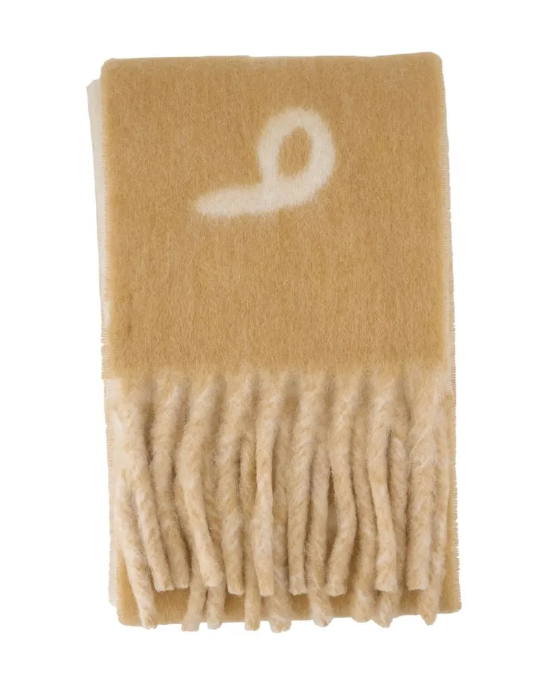 Burberry MU Text Schal  Wool Beige Beige