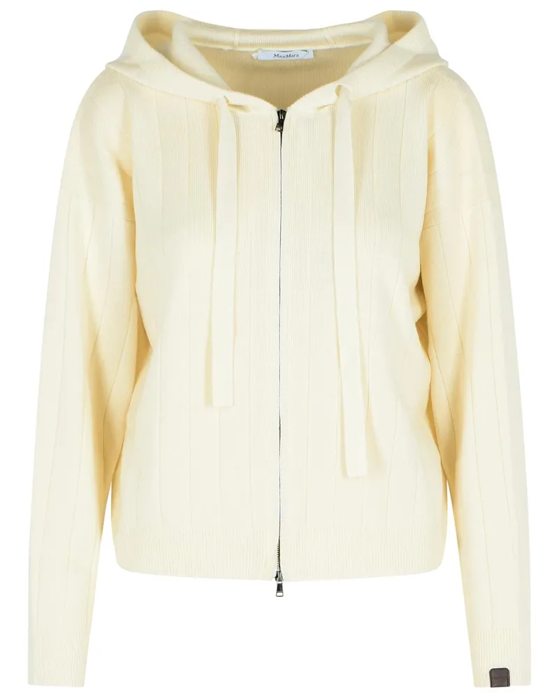 Max Mara Rubiera' weißer Kaschmirgarn -Strickjacke White