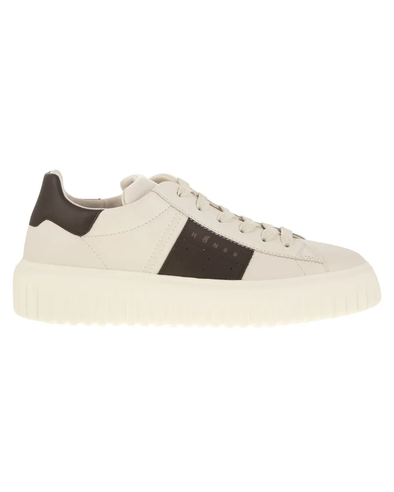 Hogan H Stripes Leder Trainer Ivory