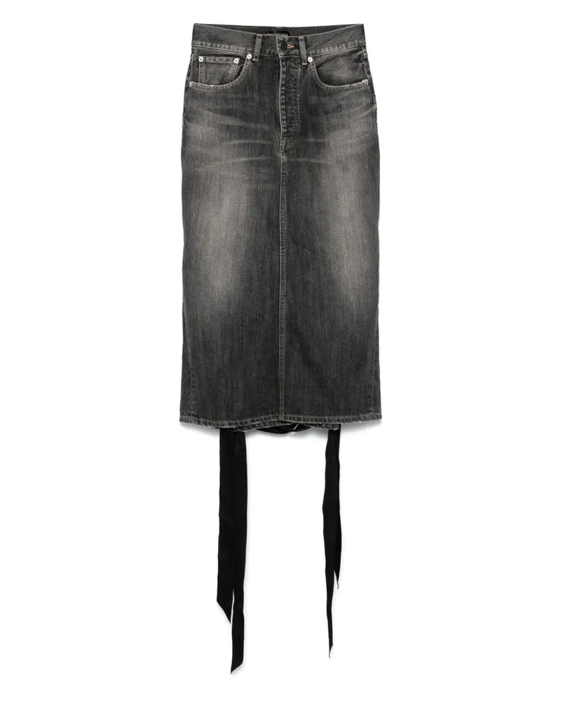 Balenciaga Schnüren -Denim -Rock Grey