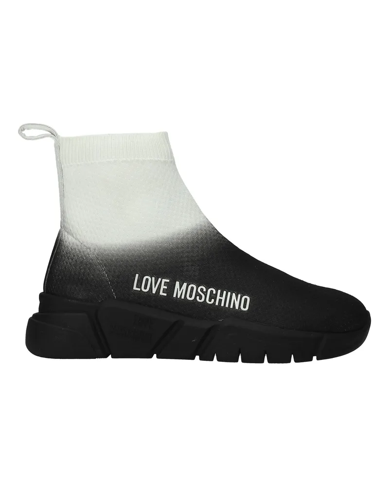 Moschino Damens Sneakers Stoff Schwarz/Dirty White -
