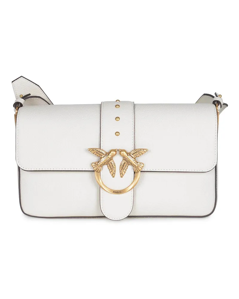 Pinko Classic Love One Slouchy" -Tasche in weichem Leder White