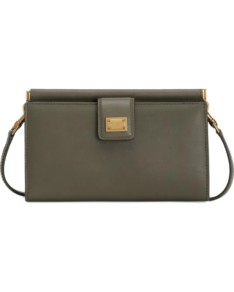 Dolce & Gabbana Leder-Handytasche Green
