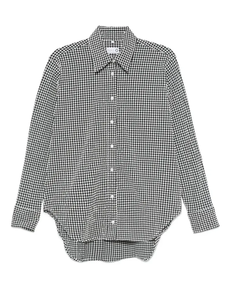 Hunza G kariertes Hemd Black.gingham