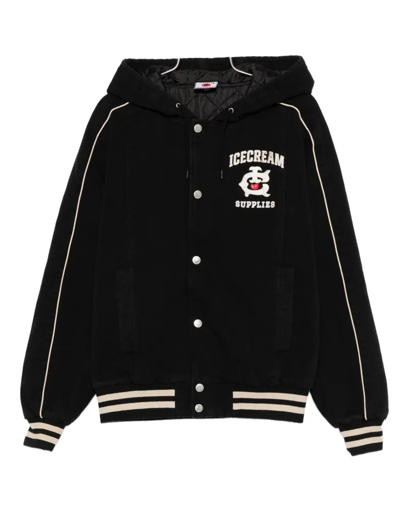ICECREAM Bomberjacke aus -Baumwolle mit Kapuze Black