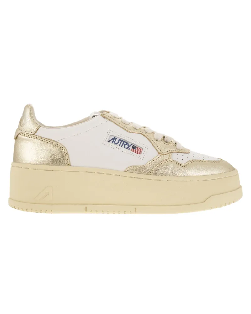 AUTRY Medalist Platform Leder Trainer White