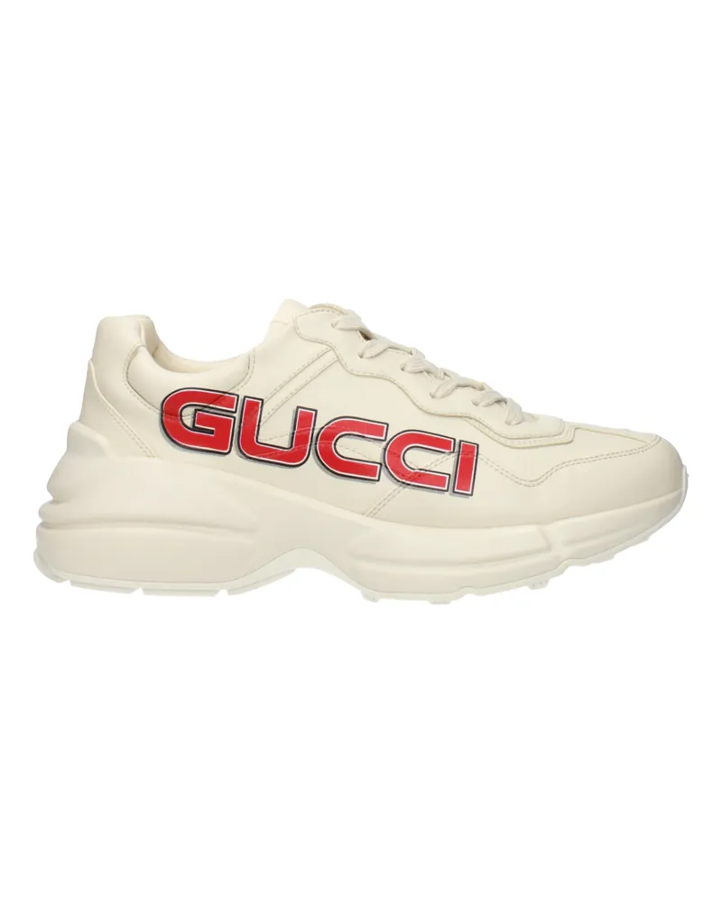 Gucci Demetra Sneakers Herrens Leder Beige/Elfenbein -