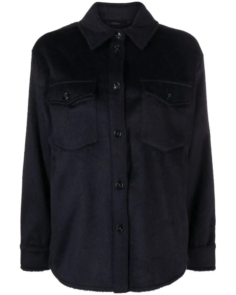 Woolrich Wollmischung Overshirt Blue