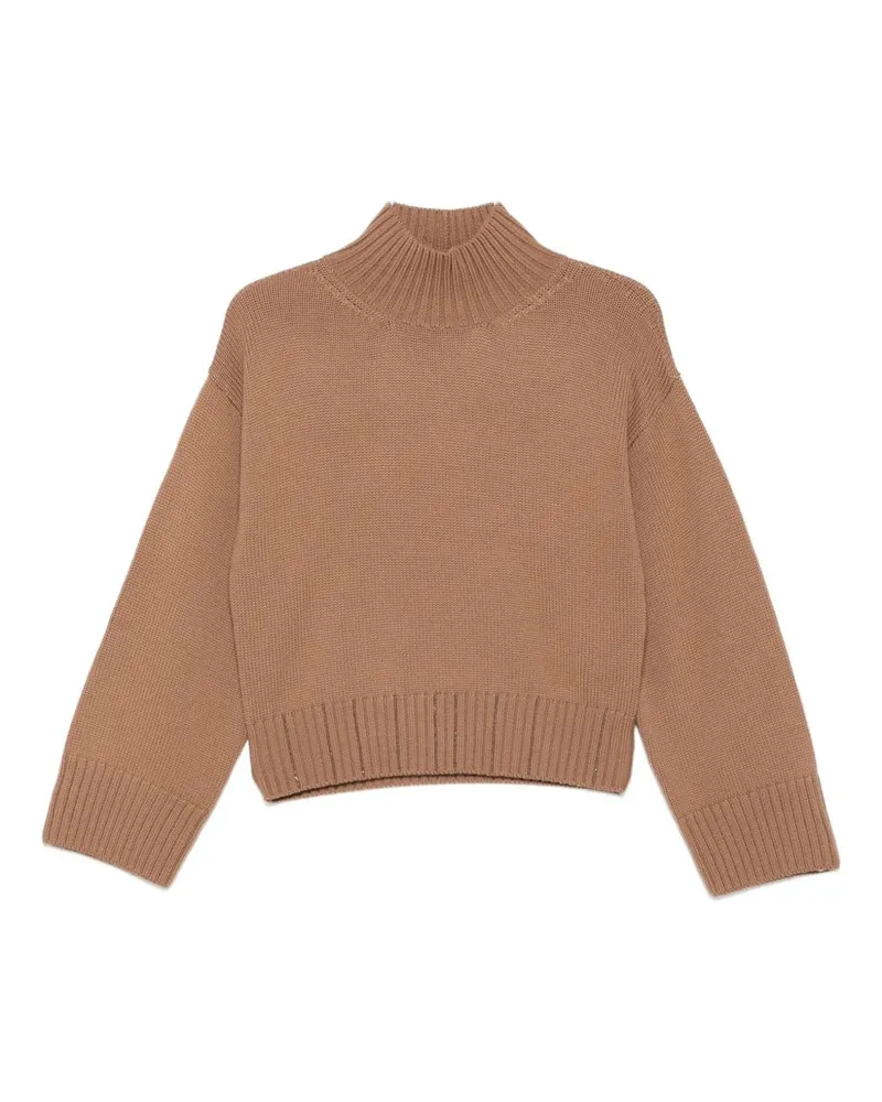 Fabiana Filippi Woll Turtle Neck Jumper Camel