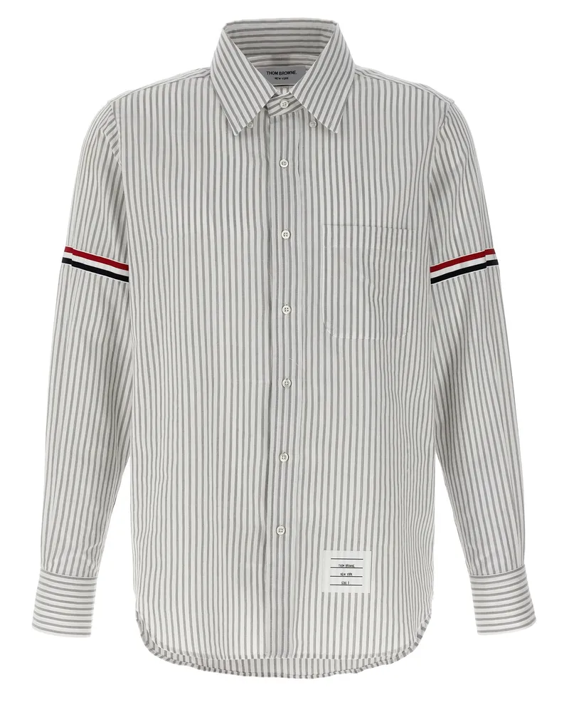 Thom Browne gestreiftes Hemd Gray