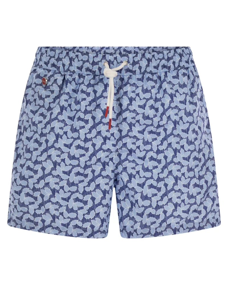 Kiton gemusterte Strandboxer Blue