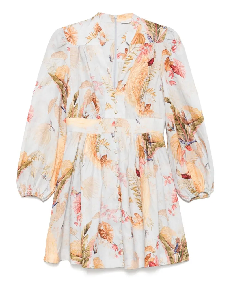 Zimmermann Ascension Leinen -Mini -Kleid Clear