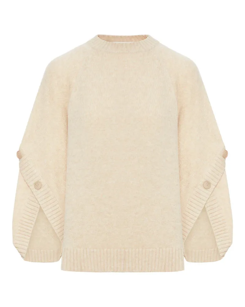 Max Mara übergroßer Wolle und Kaschmirpullover Sabbia