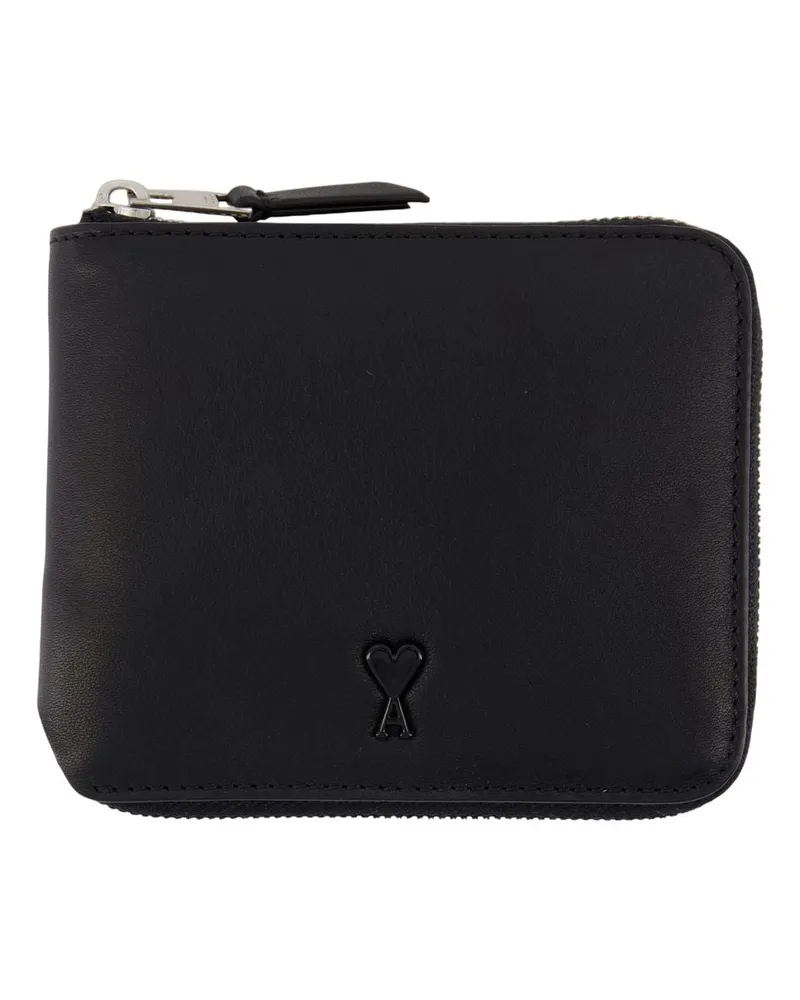 AMI Paris Brieftasche  Leder schwarz Schwarz