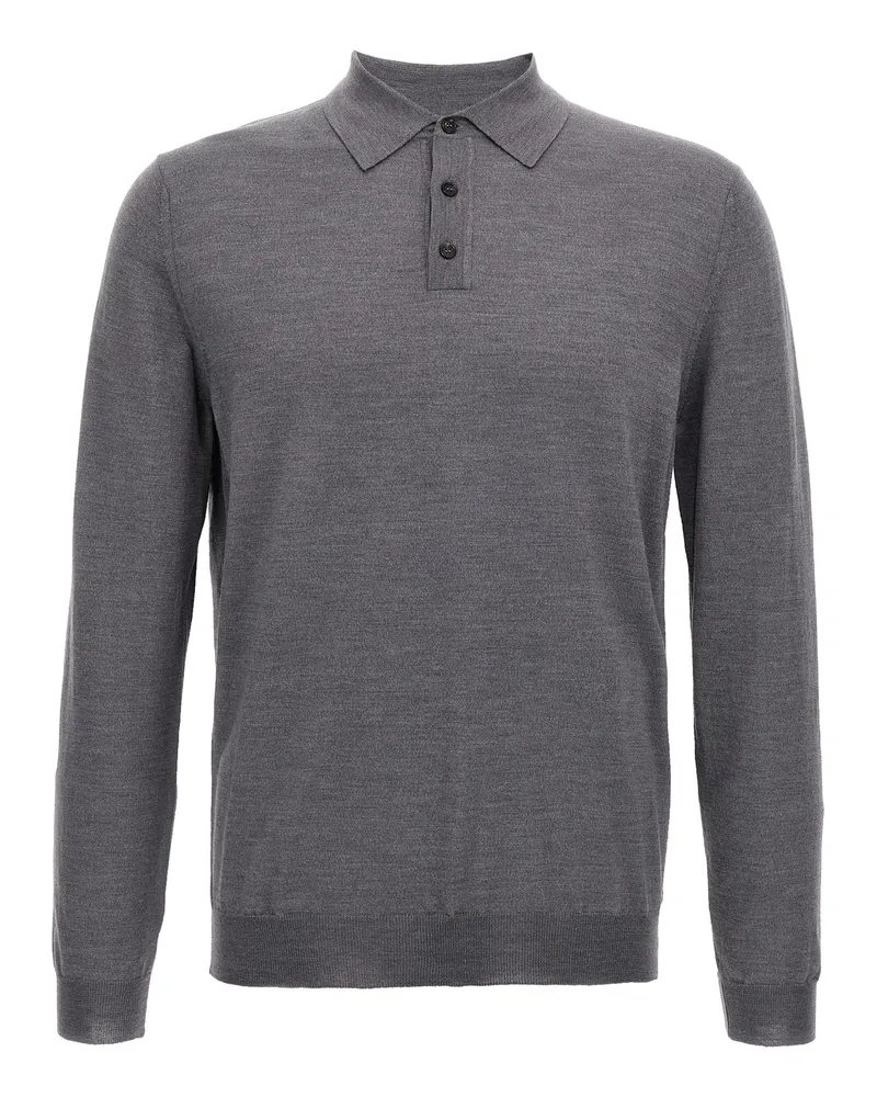 Zanone Virgin Woll Poloshirt Gray
