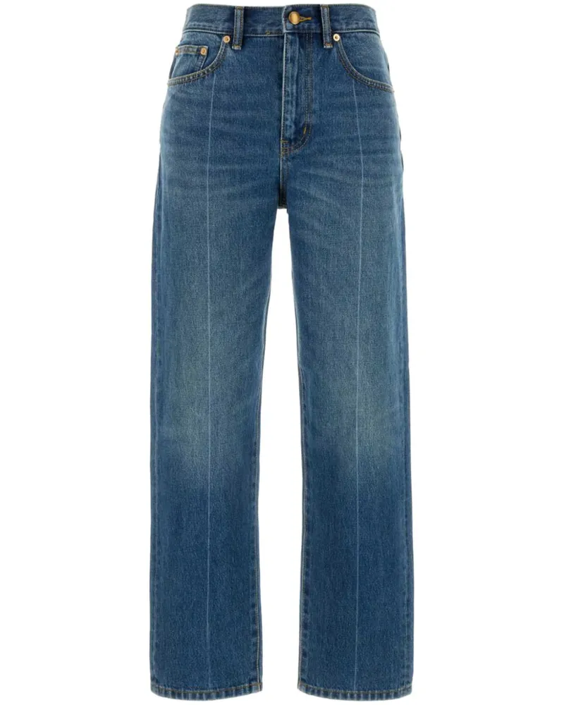 Tory Burch Slim Denim Cotton Jeans Blue