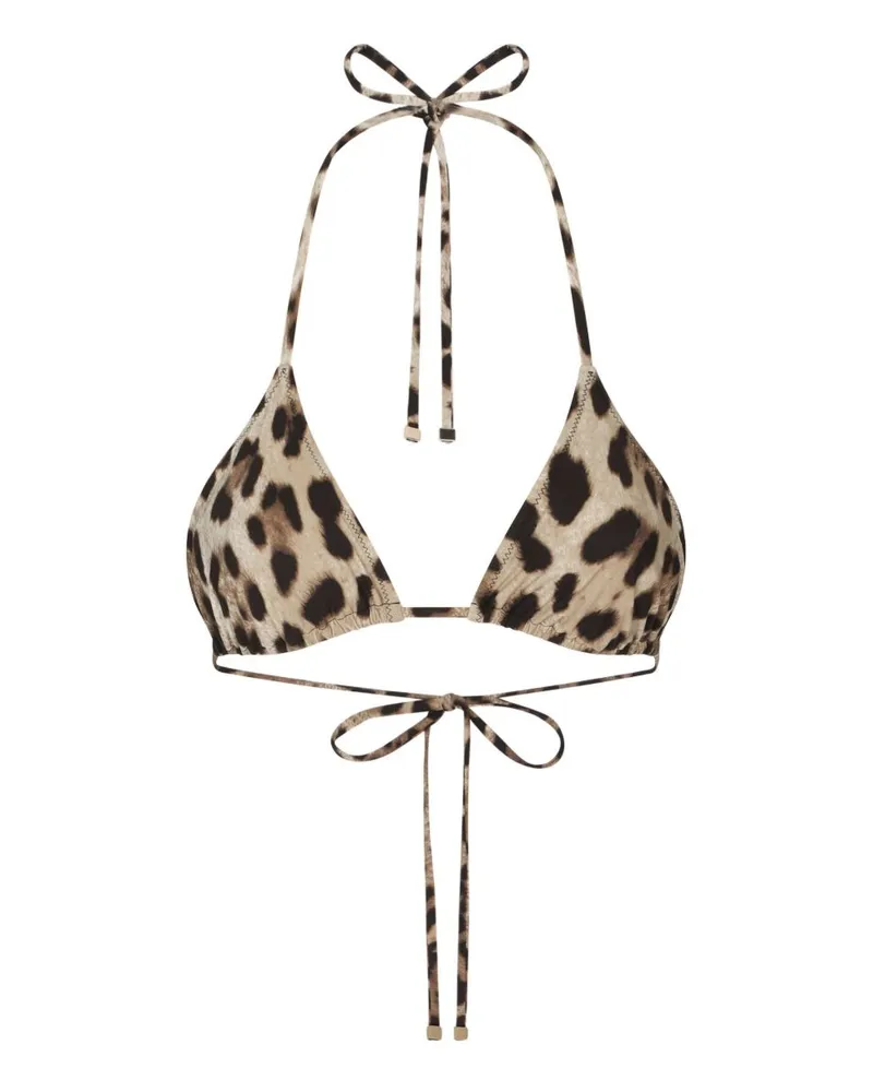 Dolce & Gabbana Triangel-Bikinioberteil Brown
