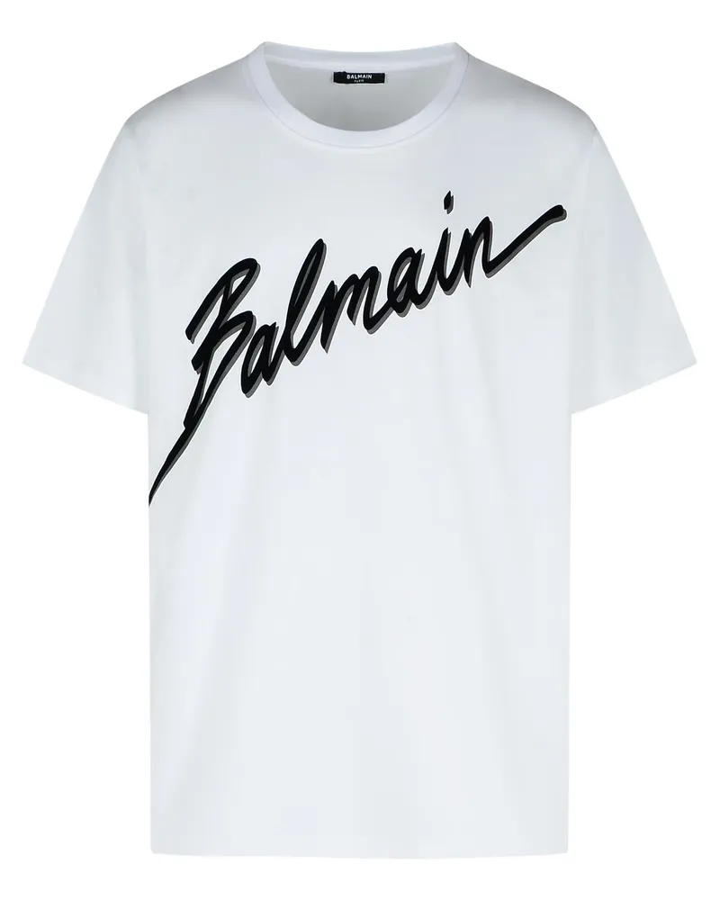 Balmain weiße Baumwoll -T -Shirt White