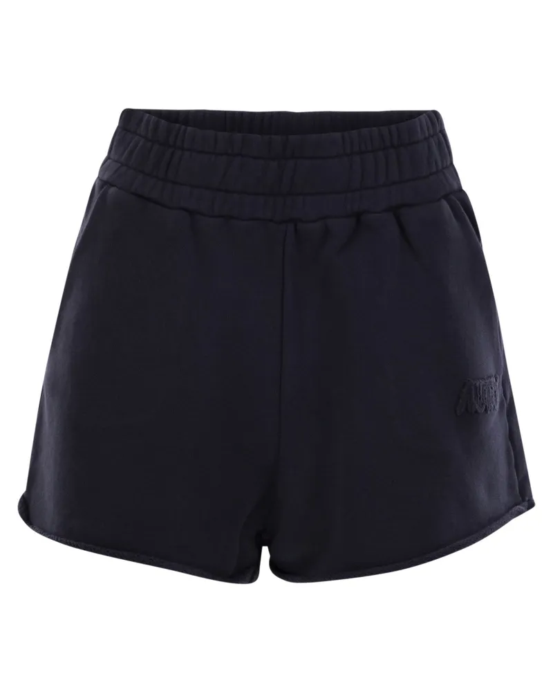 AUTRY Kurzhose im kompakten Baumwolltrikot Blue