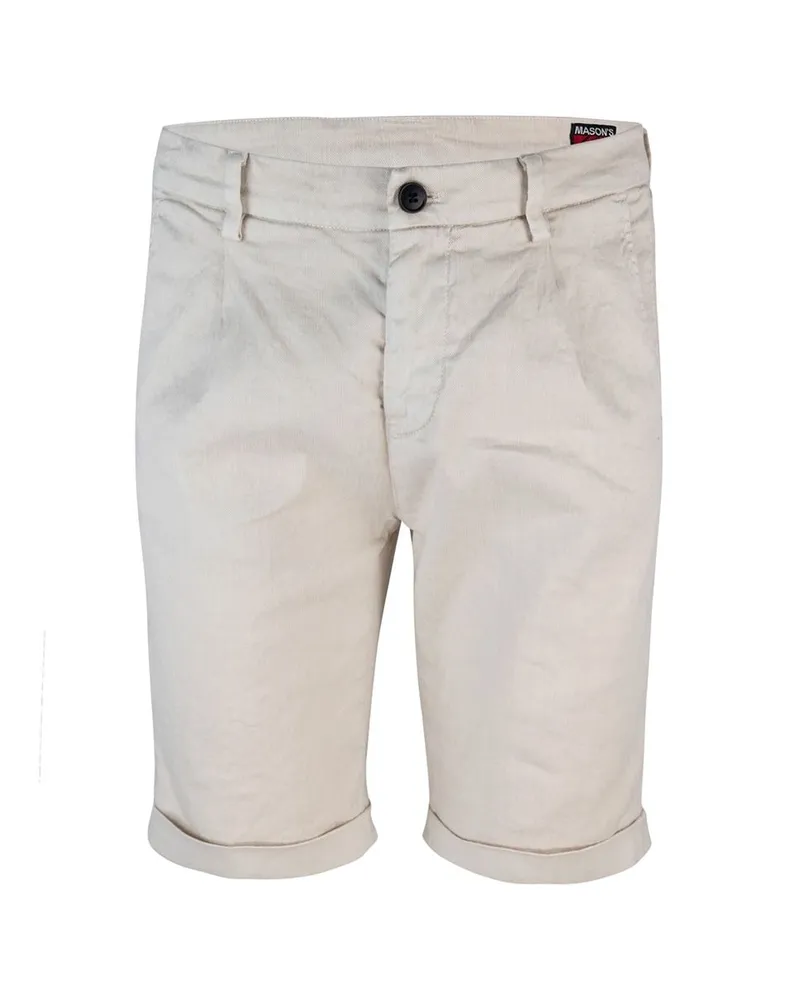 Mason's Bermuda in Misto Lino Bianco White