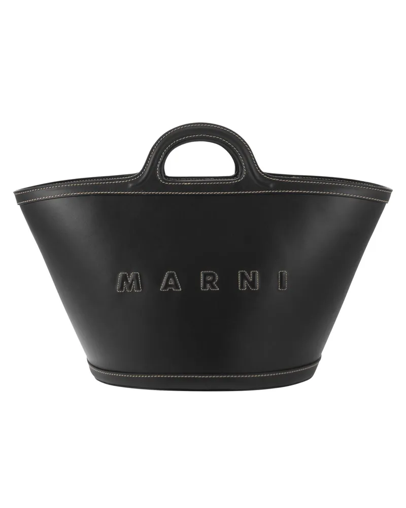 Marni Tropicalias Lederhandtasche Schwarz