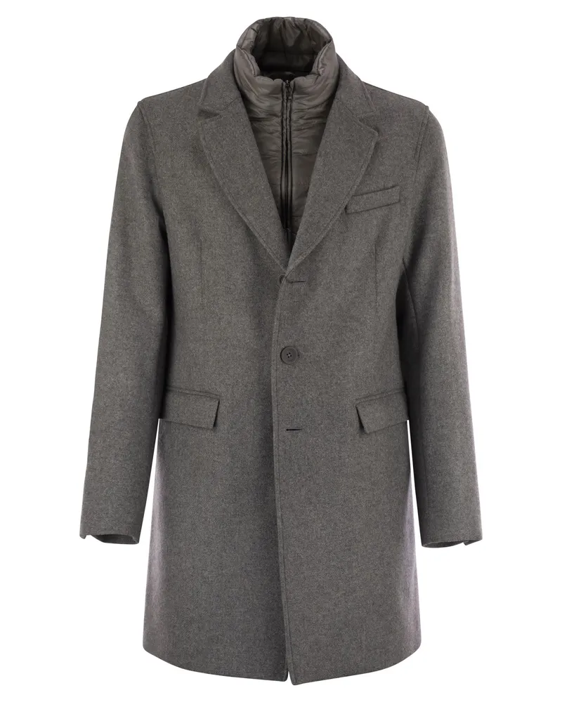 Herno Wollmantel mit Lätzchen Grey