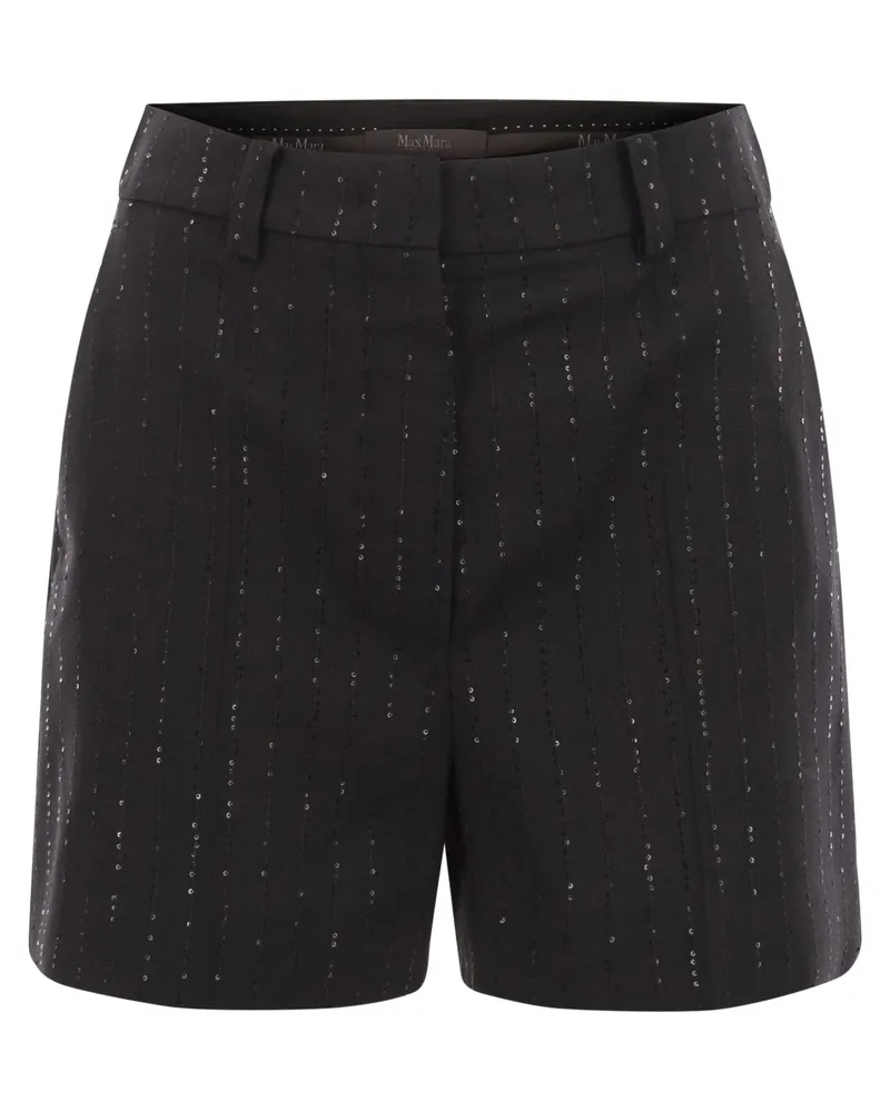 Max Mara Siberia Shorts aus Wollmischung Black