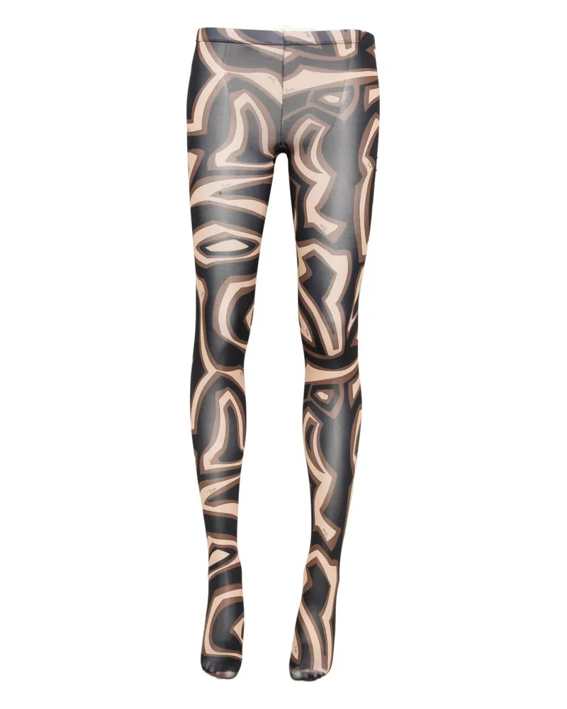Emilio Pucci Druckstrumpfhose Black